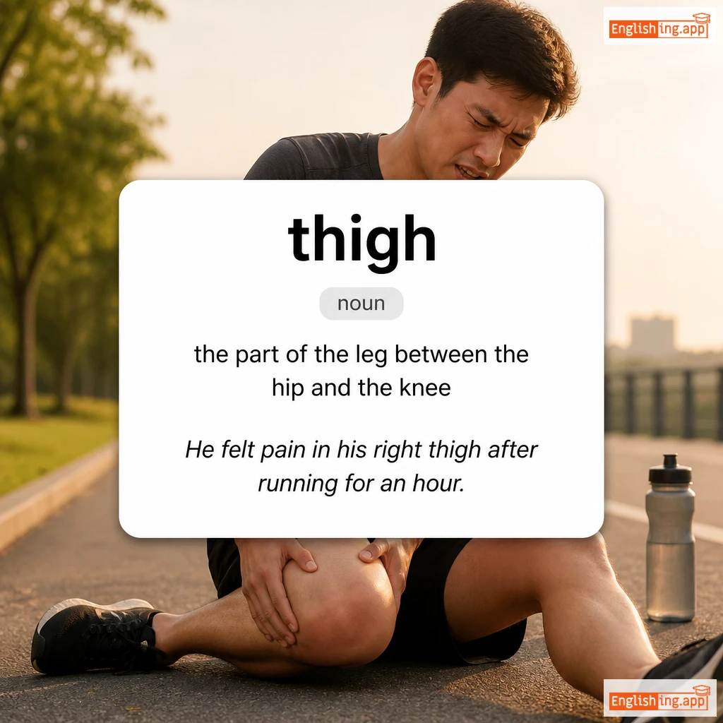 thigh definition card — visual illustration of the meaning