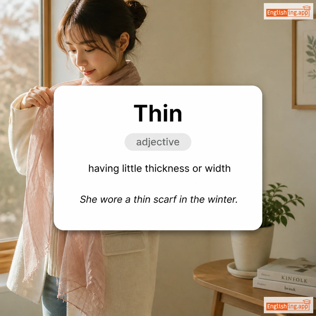 Thin definition card — visual illustration of the meaning