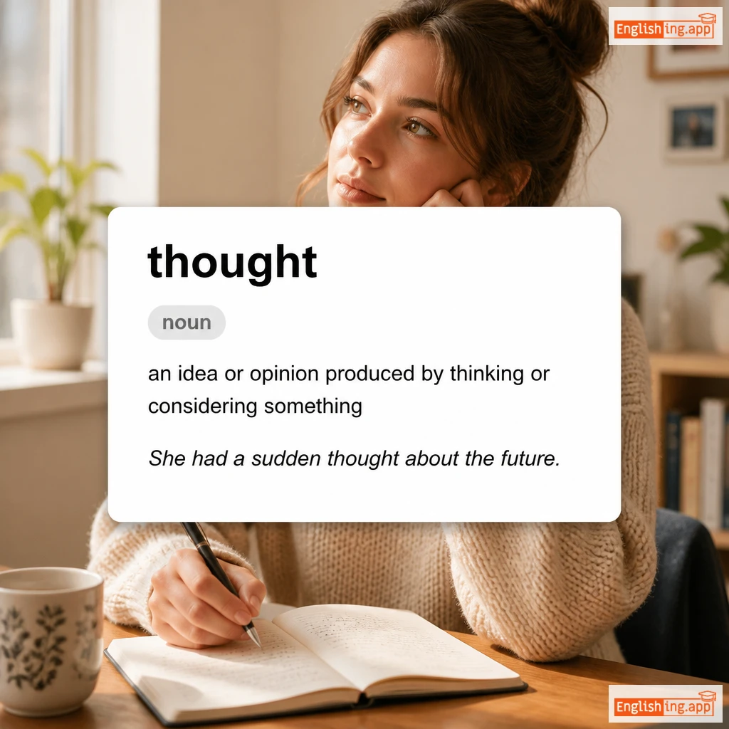 thought definition card — visual illustration of the meaning