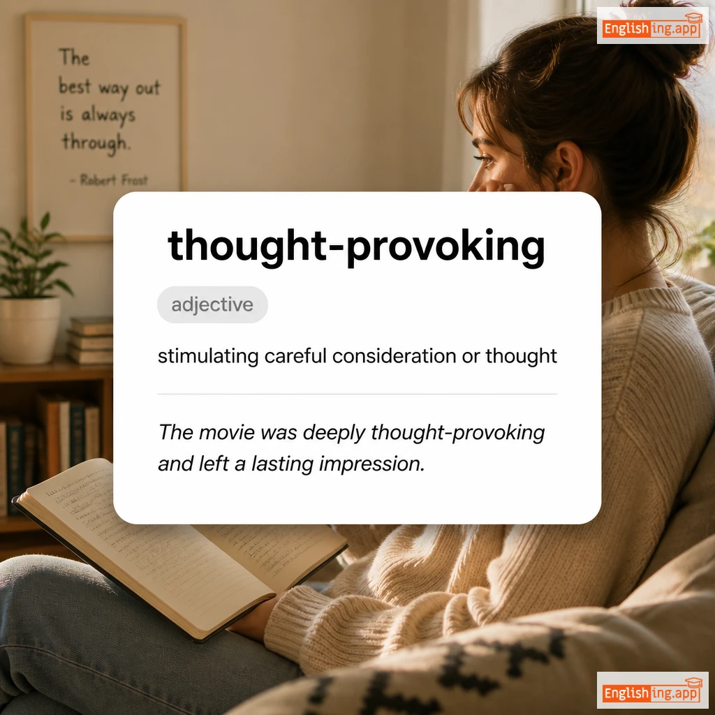 thought-provoking definition card — visual illustration of the meaning