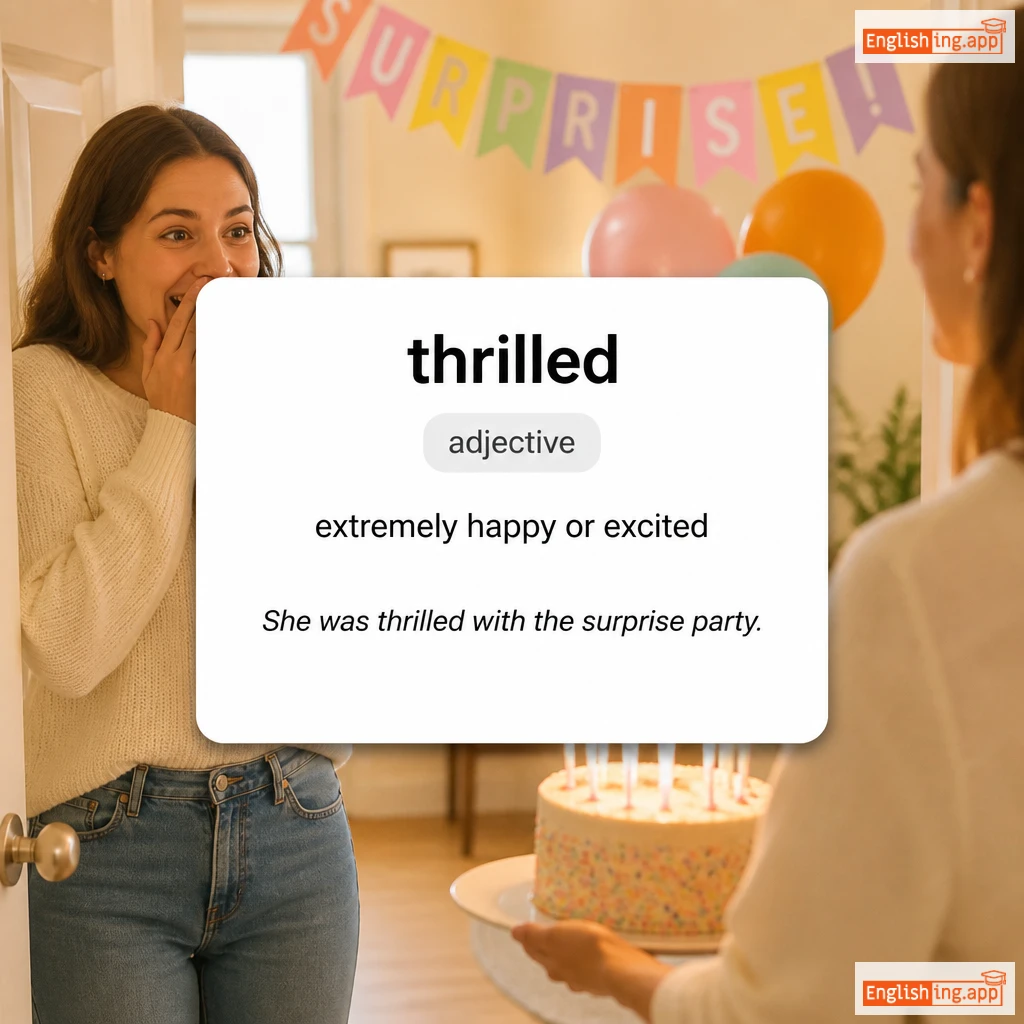thrilled definition card — visual illustration of the meaning