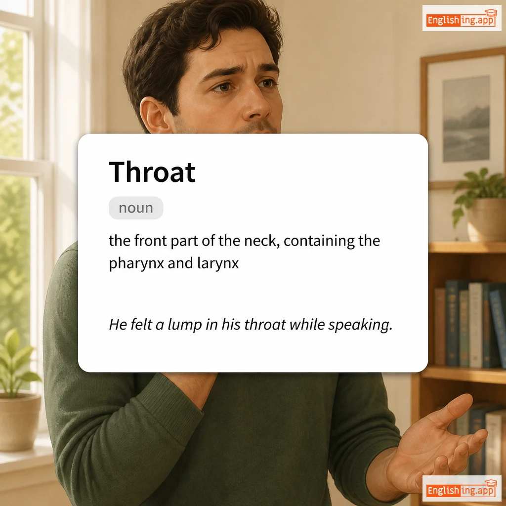 Throat definition card — visual illustration of the meaning