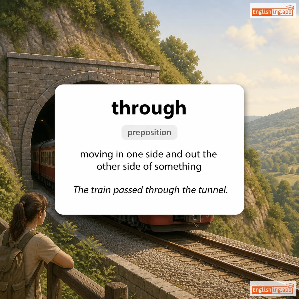 through definition card — visual illustration of the meaning