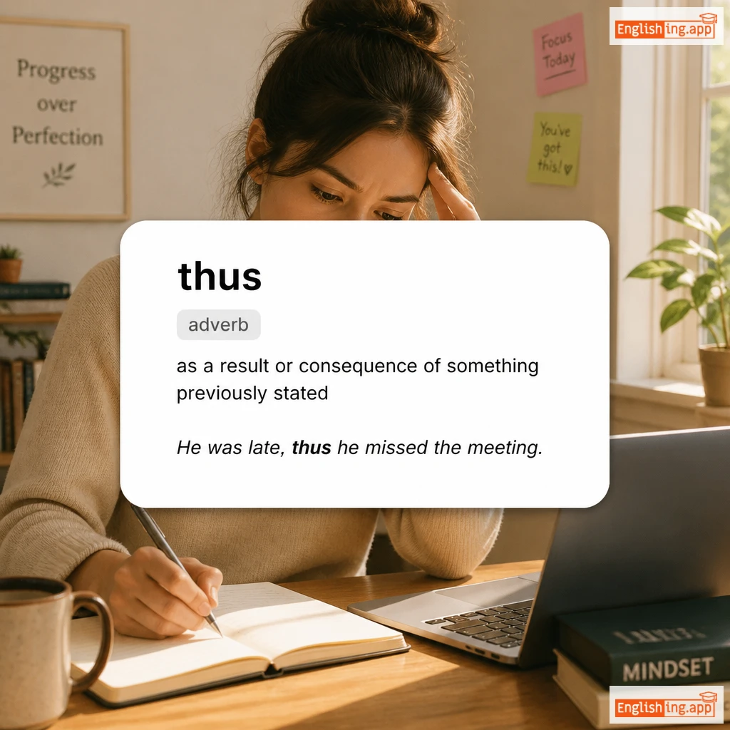 thus definition card — visual illustration of the meaning