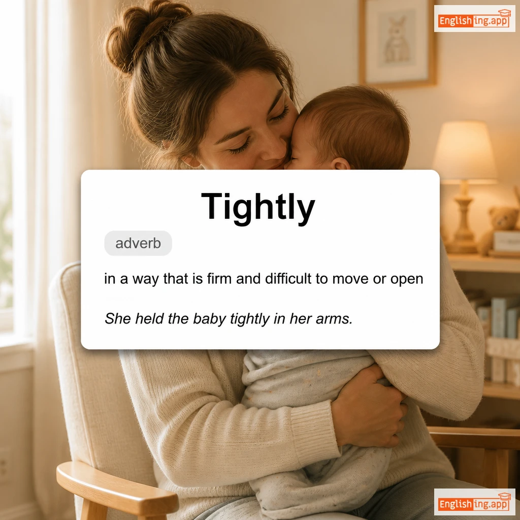 Tightly definition card — visual illustration of the meaning