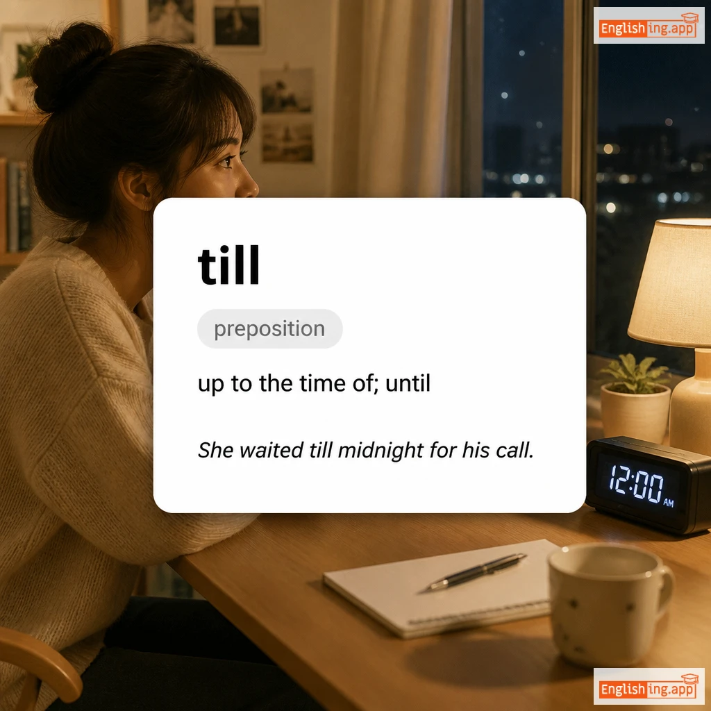 till definition card — visual illustration of the meaning