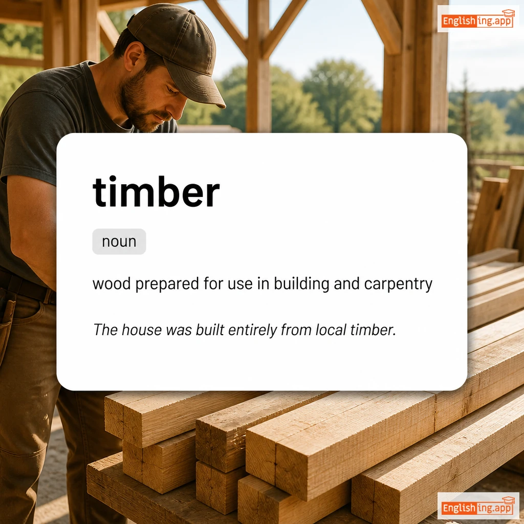 timber definition card — visual illustration of the meaning