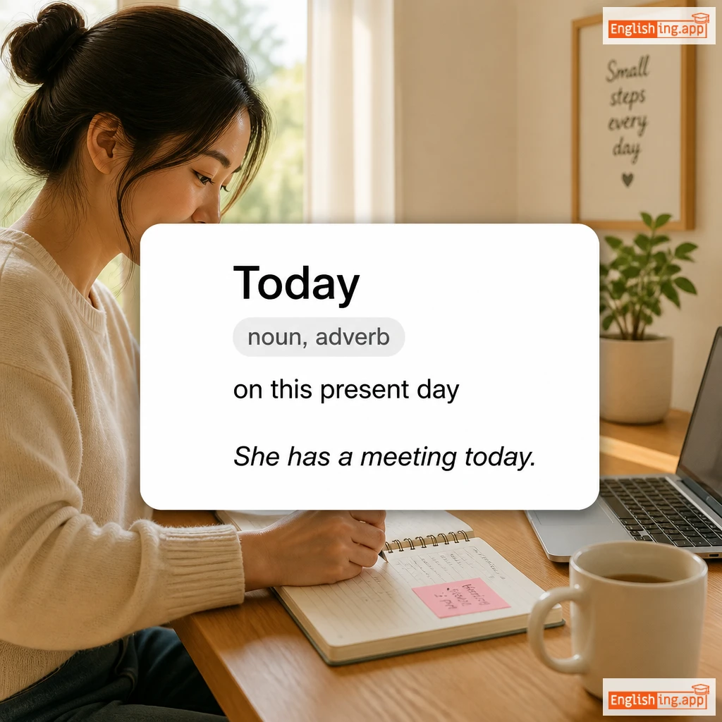 Today definition card — visual illustration of the meaning