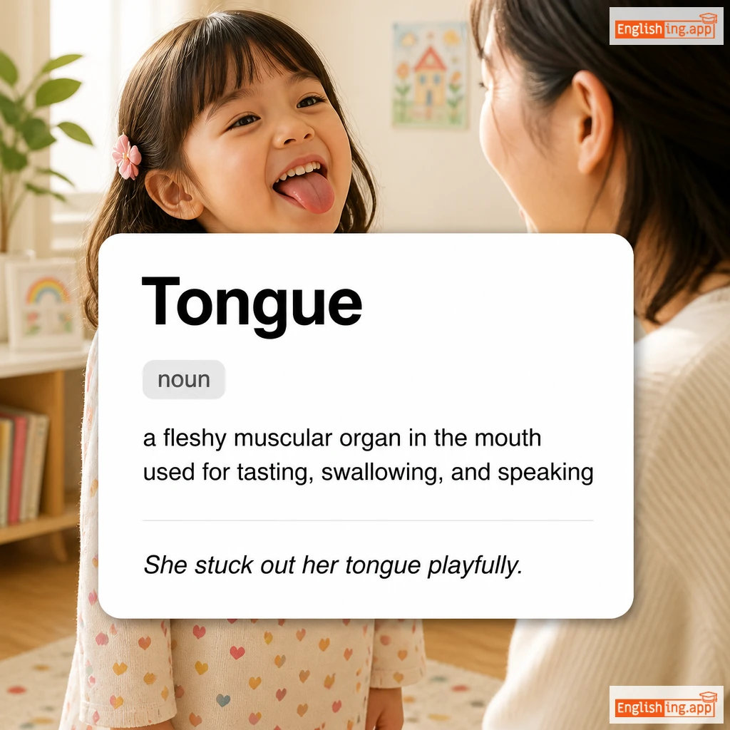 Tongue definition card — visual illustration of the meaning