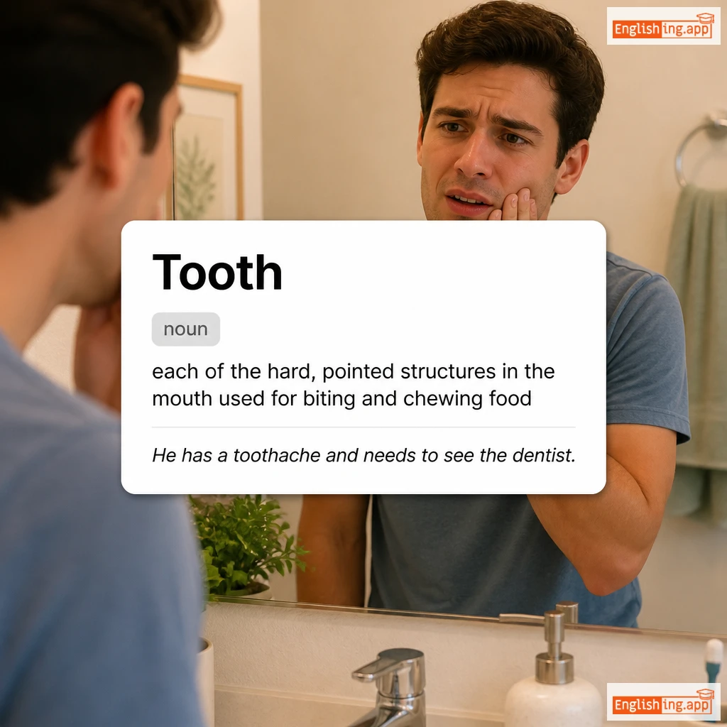Tooth definition card — visual illustration of the meaning