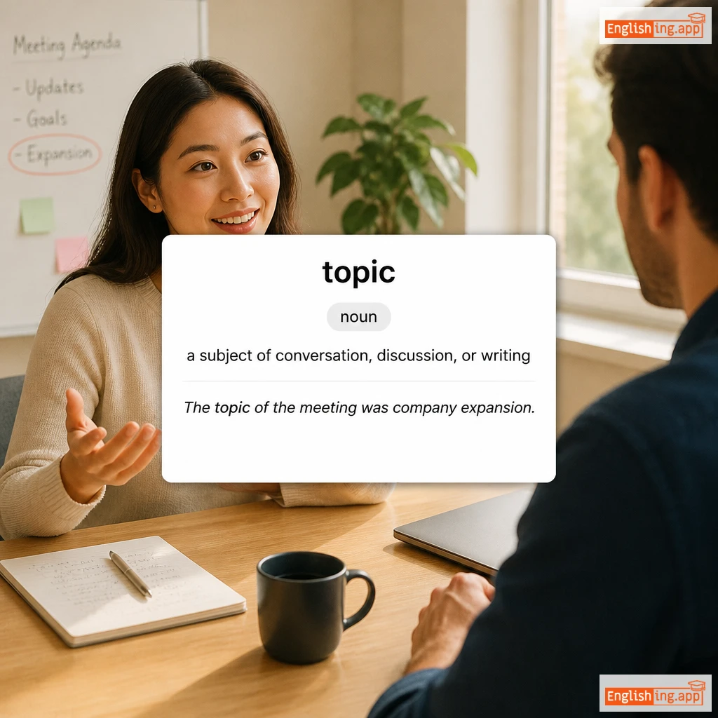 topic definition card — visual illustration of the meaning