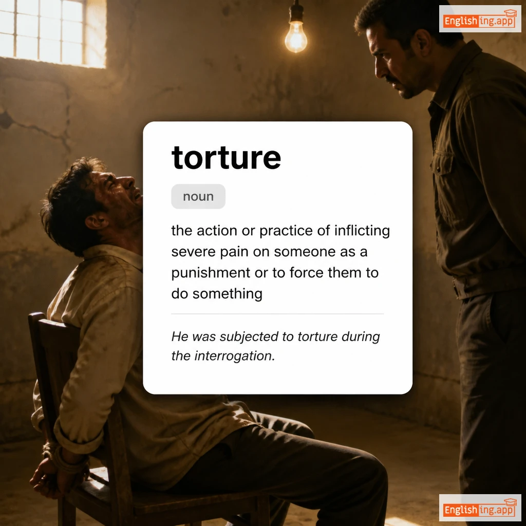 torture definition card — visual illustration of the meaning