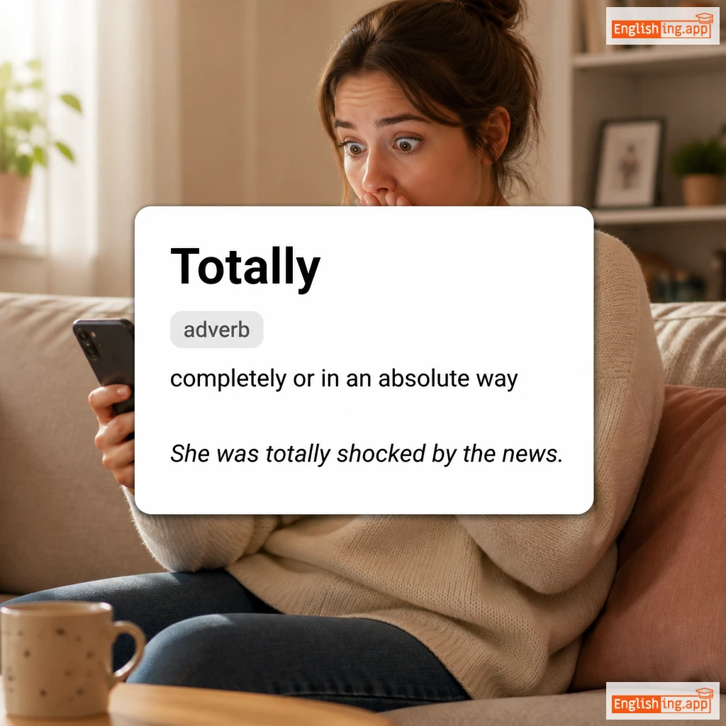 Totally definition card — visual illustration of the meaning