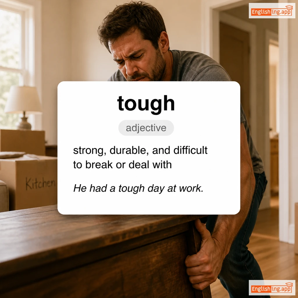 tough definition card — visual illustration of the meaning