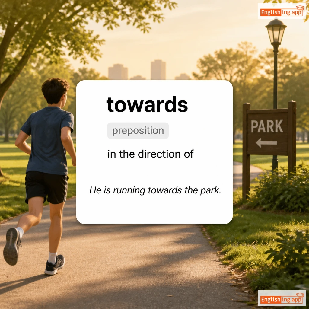 towards definition card — visual illustration of the meaning
