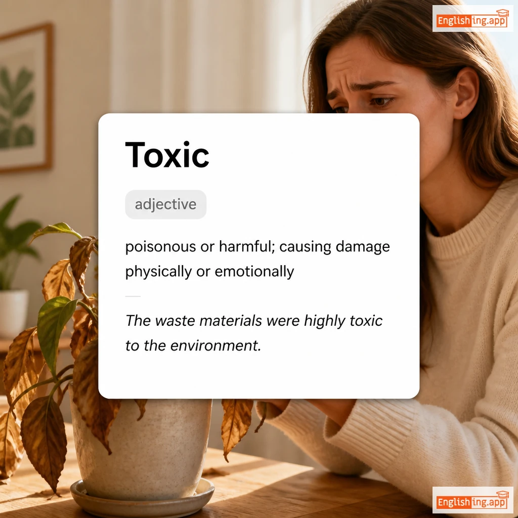 Toxic definition card — visual illustration of the meaning
