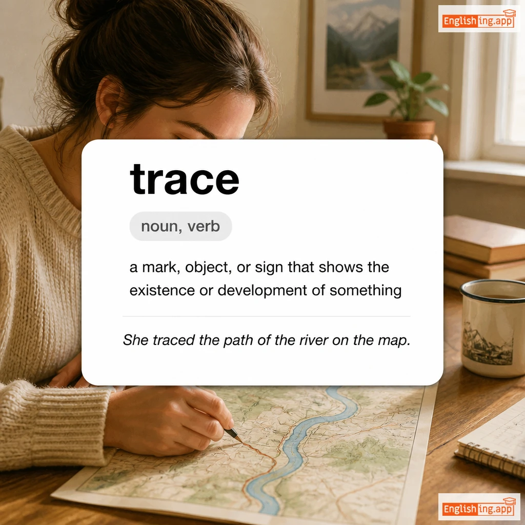 trace definition card — visual illustration of the meaning