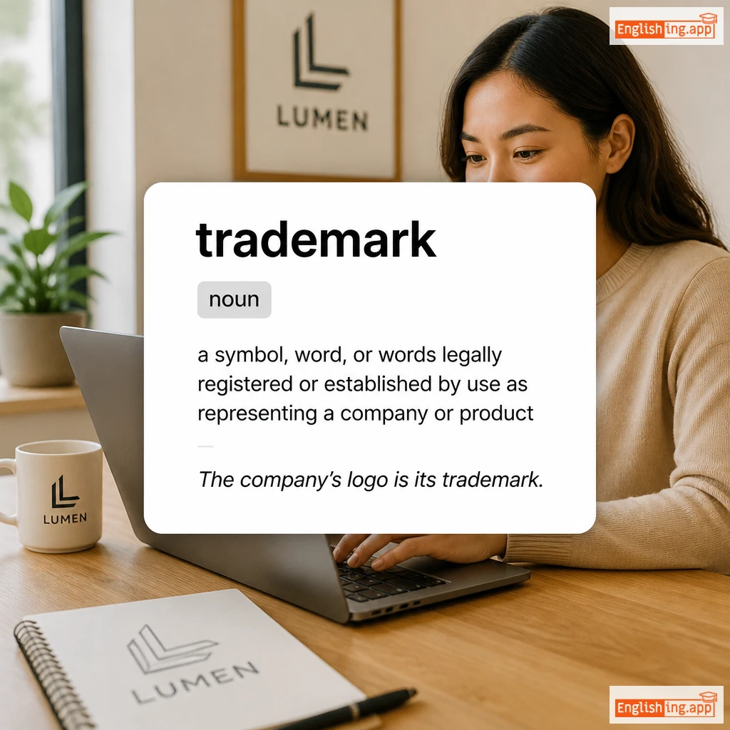 trademark definition card — visual illustration of the meaning