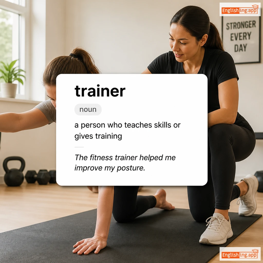 trainer definition card — visual illustration of the meaning