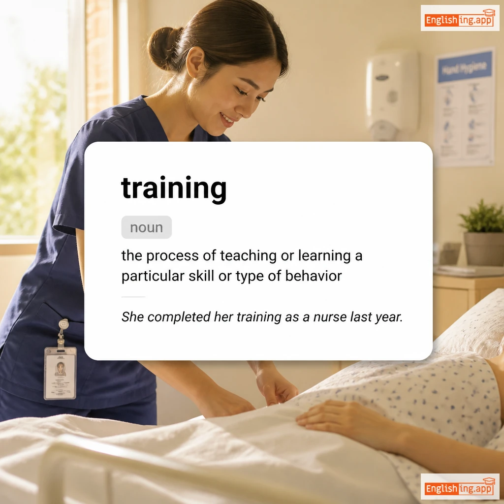 training definition card — visual illustration of the meaning