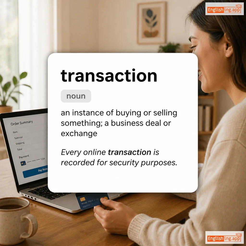 transaction definition card — visual illustration of the meaning