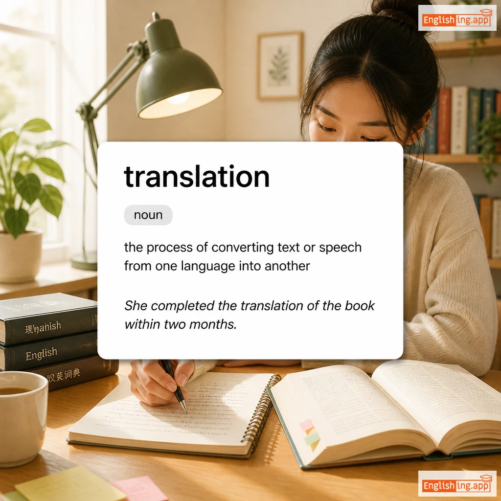 translation definition card — visual illustration of the meaning