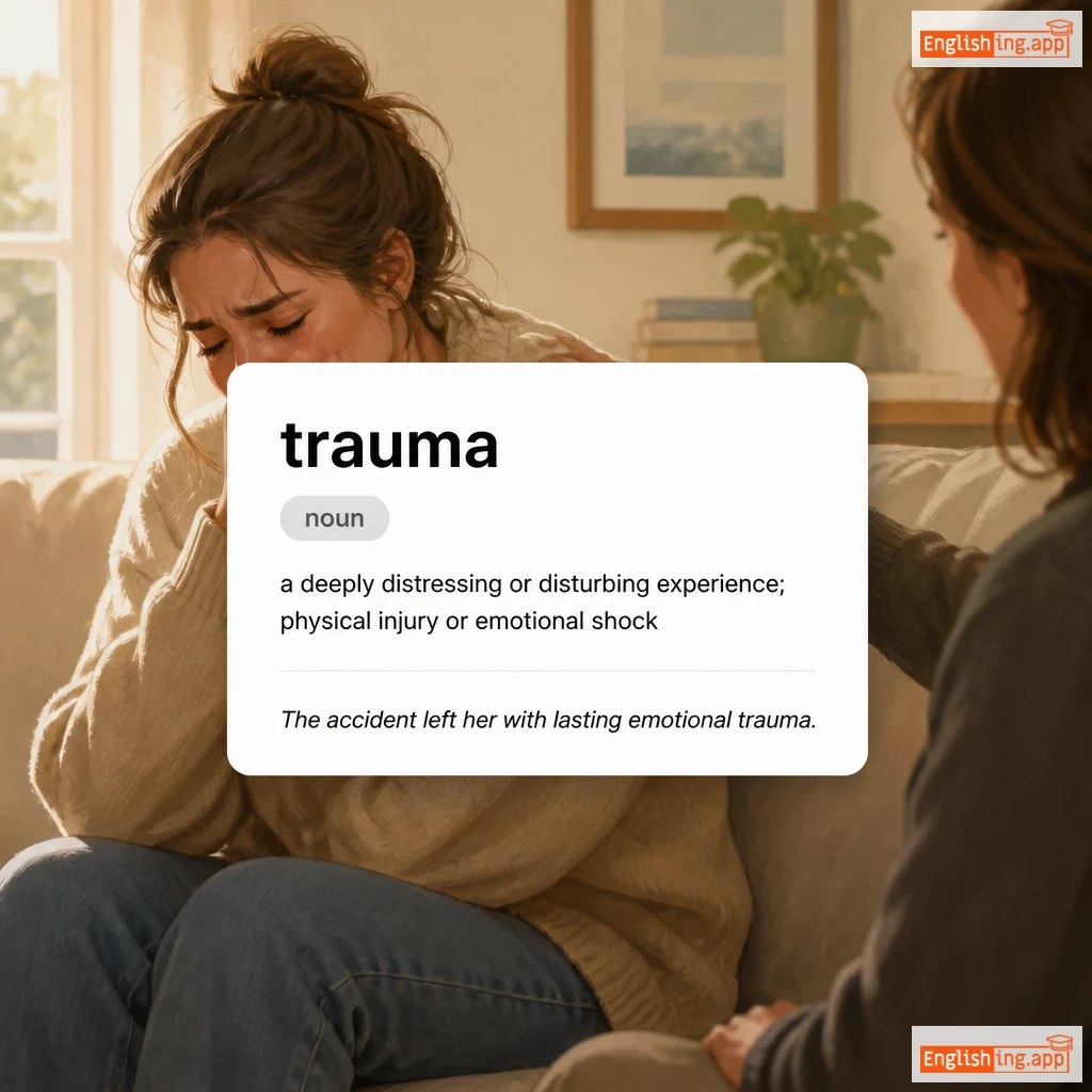 trauma definition card — visual illustration of the meaning