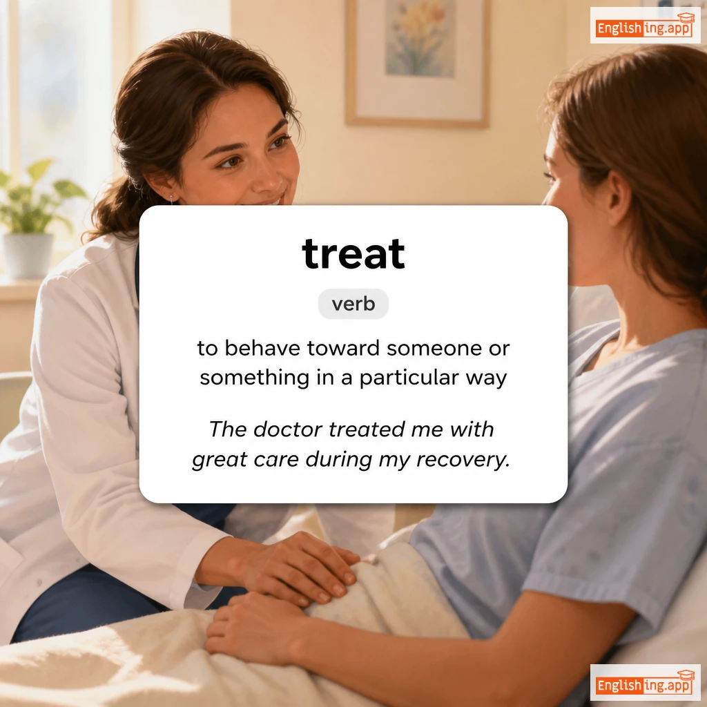 treat definition card — visual illustration of the meaning