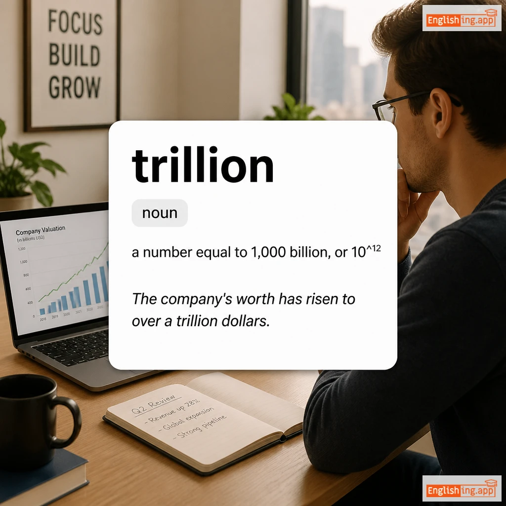 trillion definition card — visual illustration of the meaning