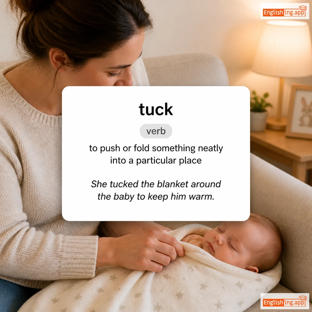 tuck definition card — visual illustration of the meaning