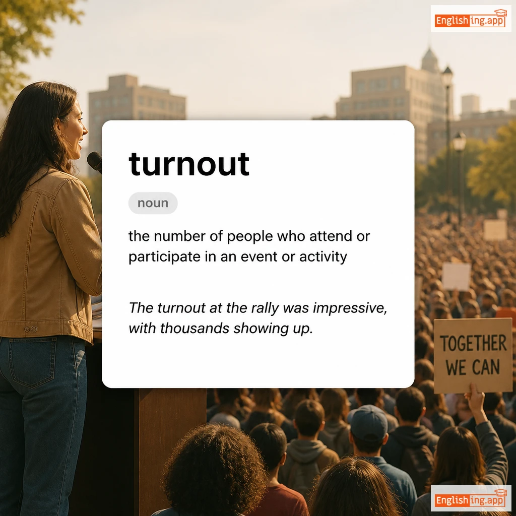 turnout definition card — visual illustration of the meaning
