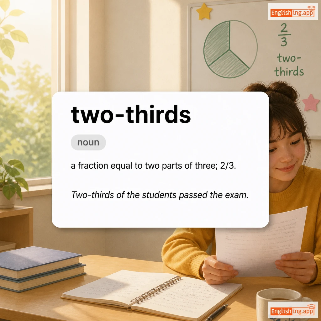 two-thirds definition card — visual illustration of the meaning