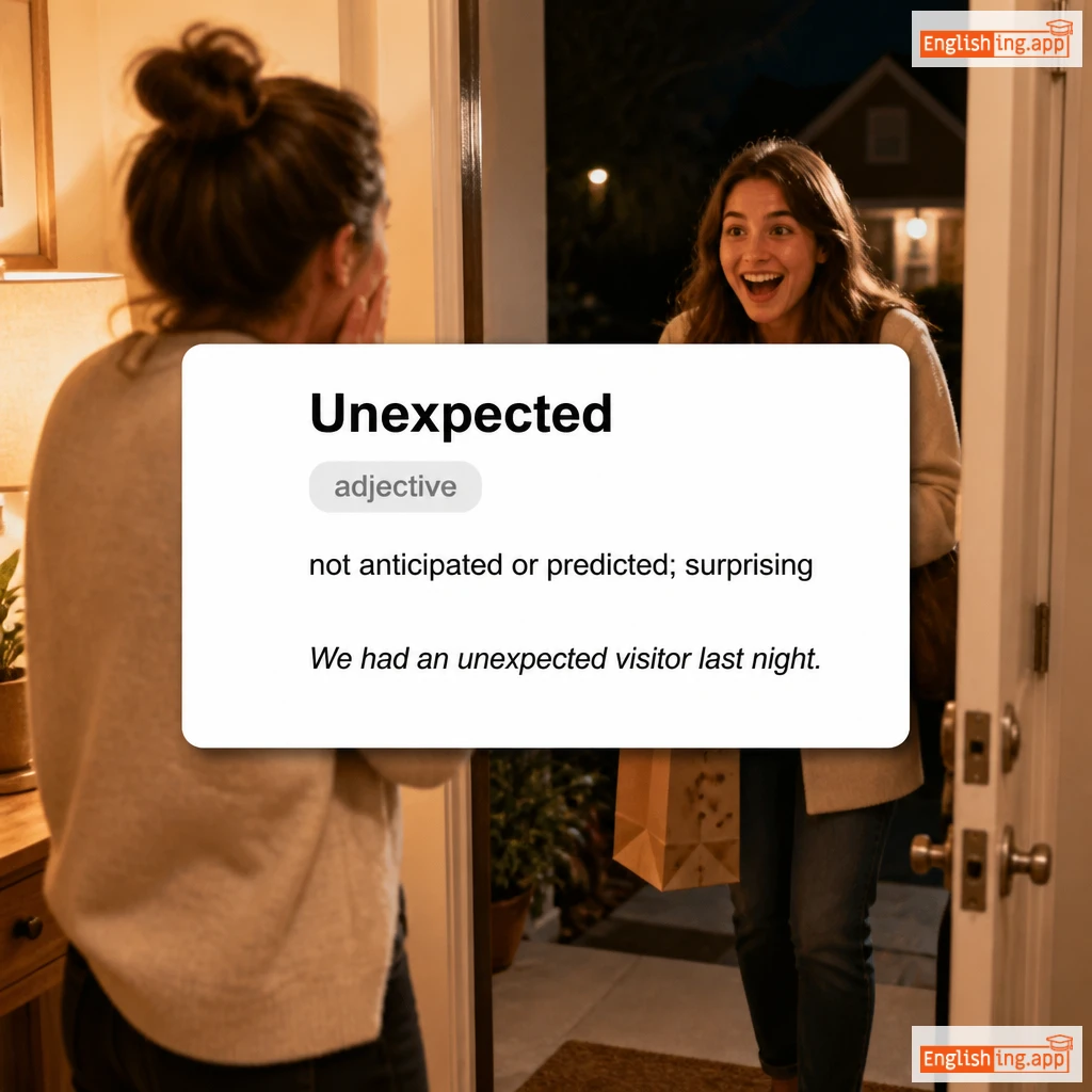 Unexpected definition card — visual illustration of the meaning