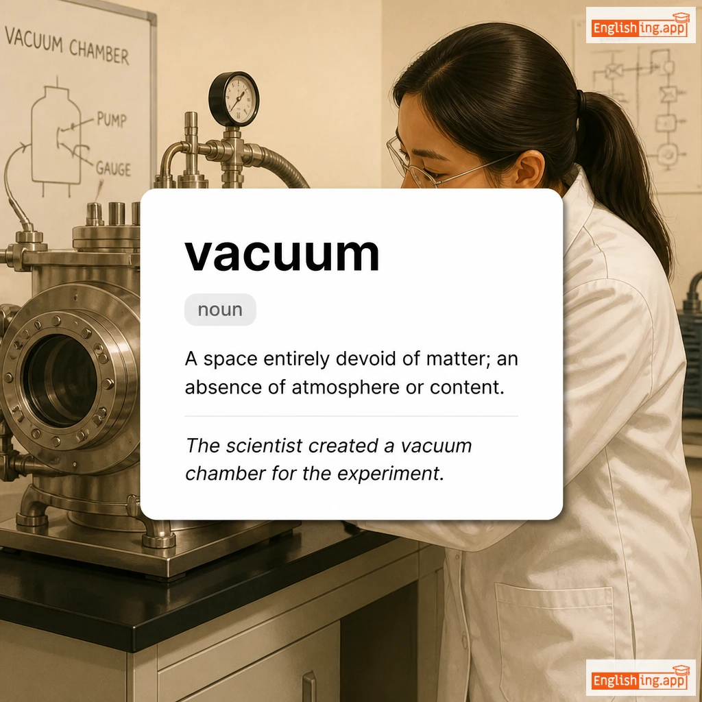 vacuum definition card — visual illustration of the meaning