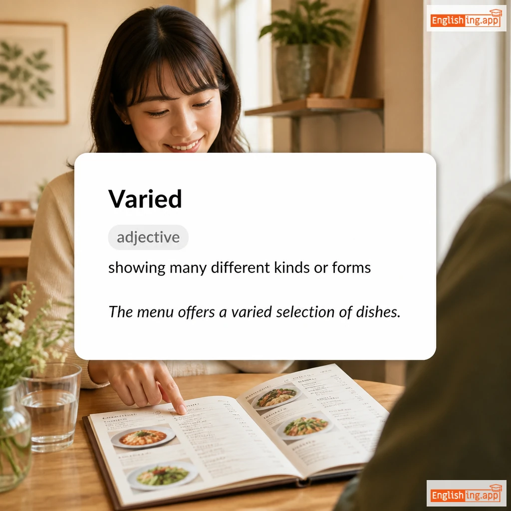 Varied definition card — visual illustration of the meaning