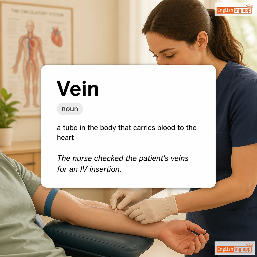Vein definition card — visual illustration of the meaning