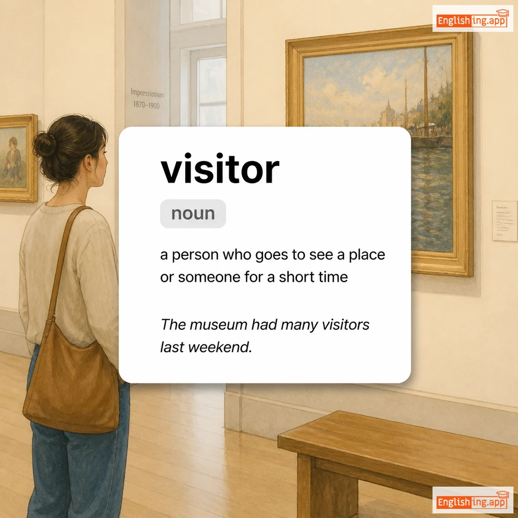 visitor definition card — visual illustration of the meaning