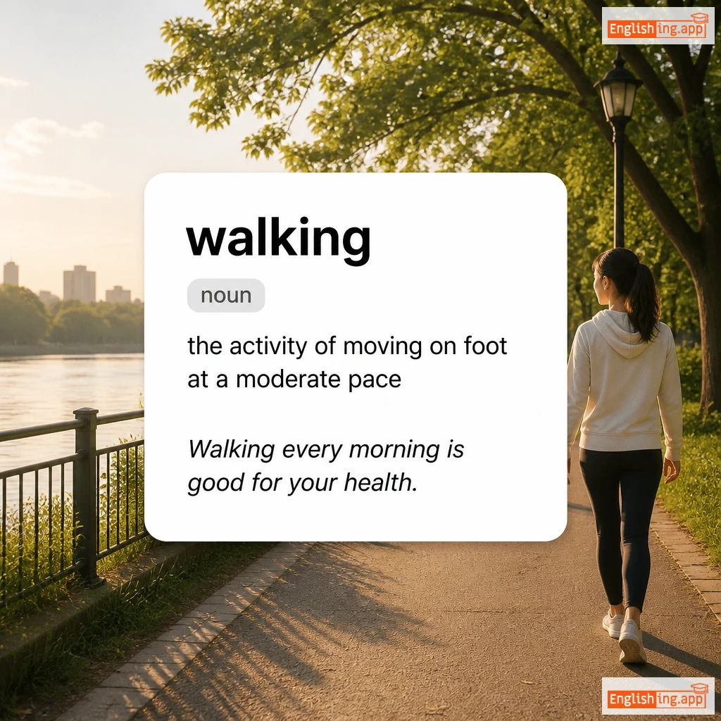 walking definition card — visual illustration of the meaning