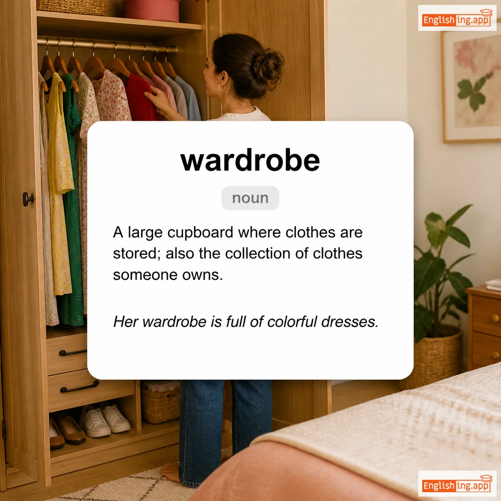 wardrobe definition card — visual illustration of the meaning