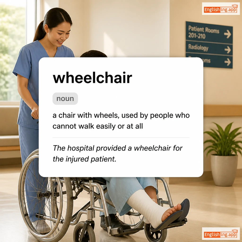 wheelchair definition card — visual illustration of the meaning