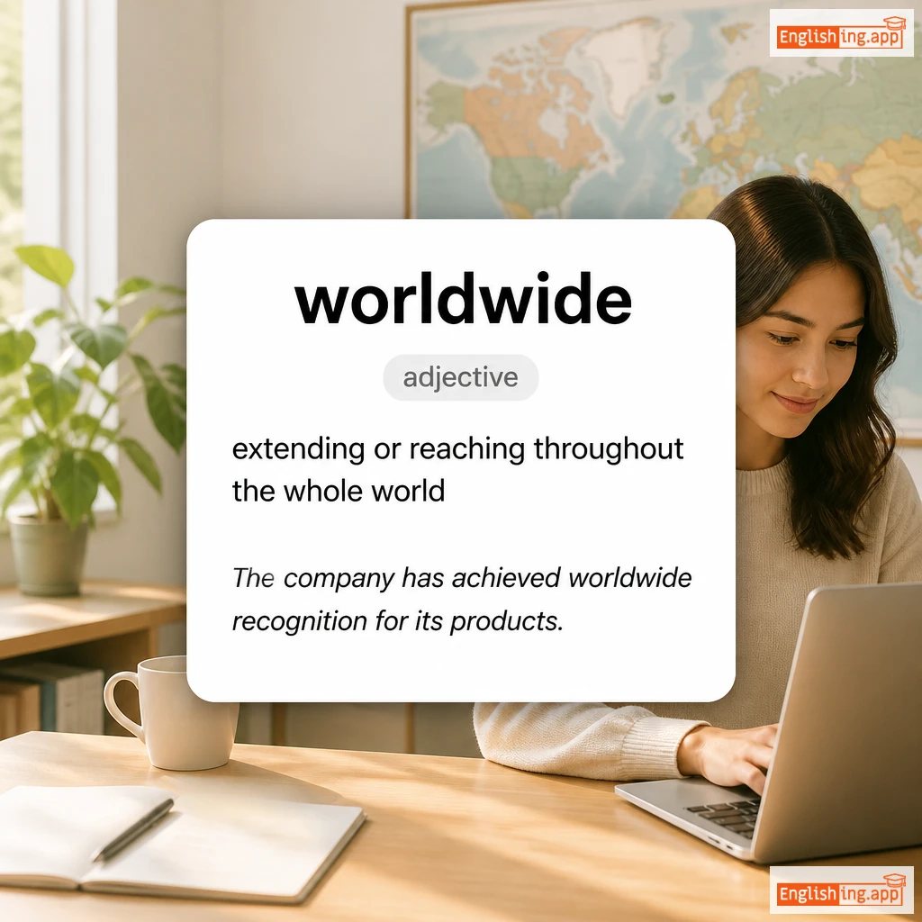 worldwide definition card — visual illustration of the meaning
