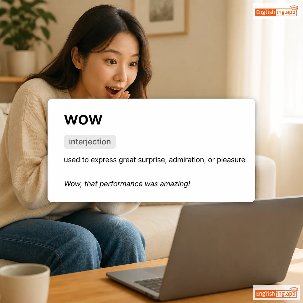 wow definition card — visual illustration of the meaning