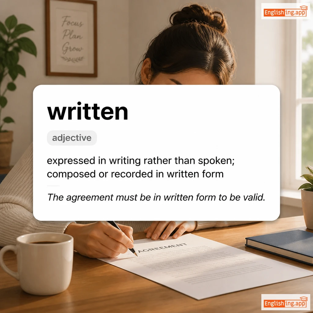 written definition card — visual illustration of the meaning