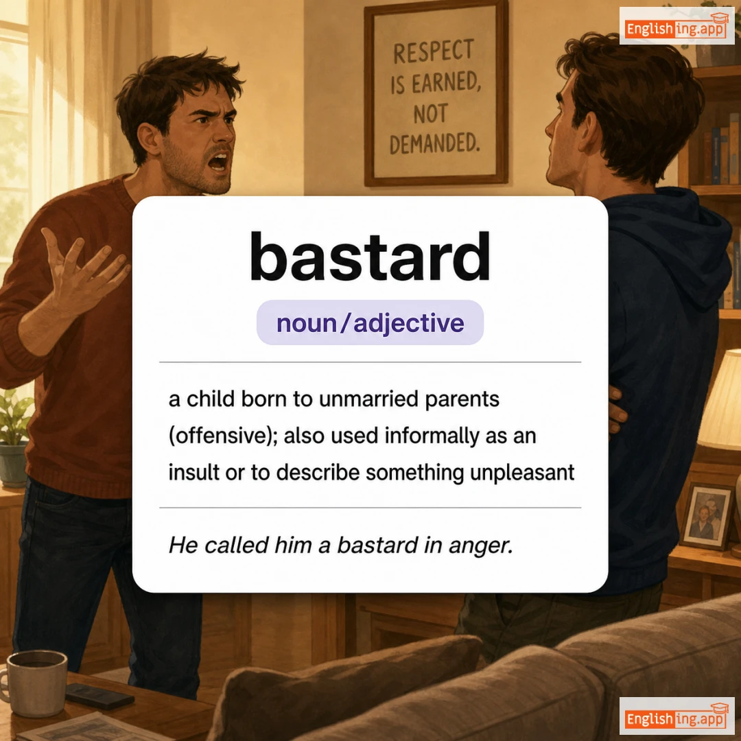 bastard definition card — visual illustration of the meaning