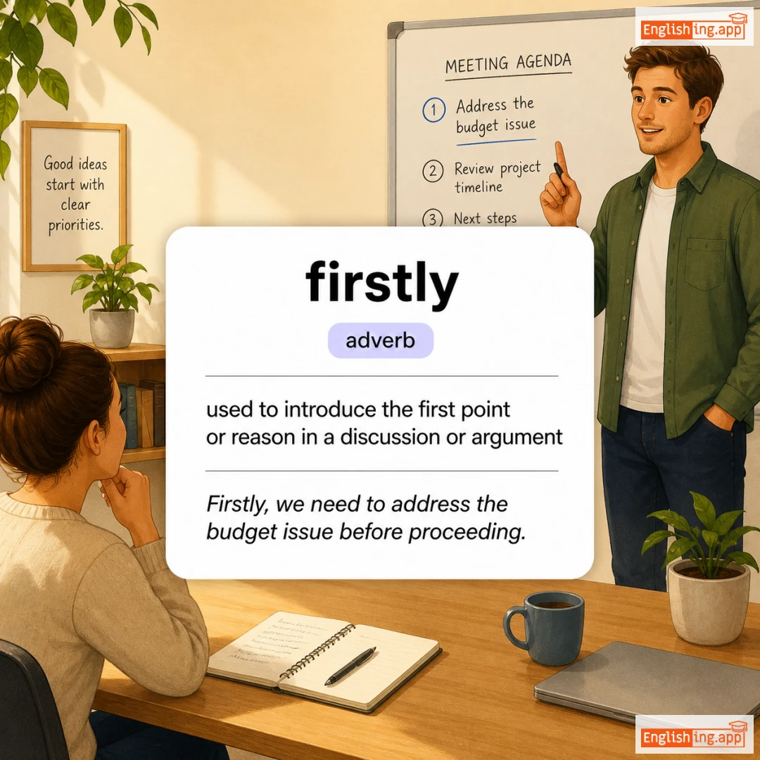 firstly definition card — visual illustration of the meaning