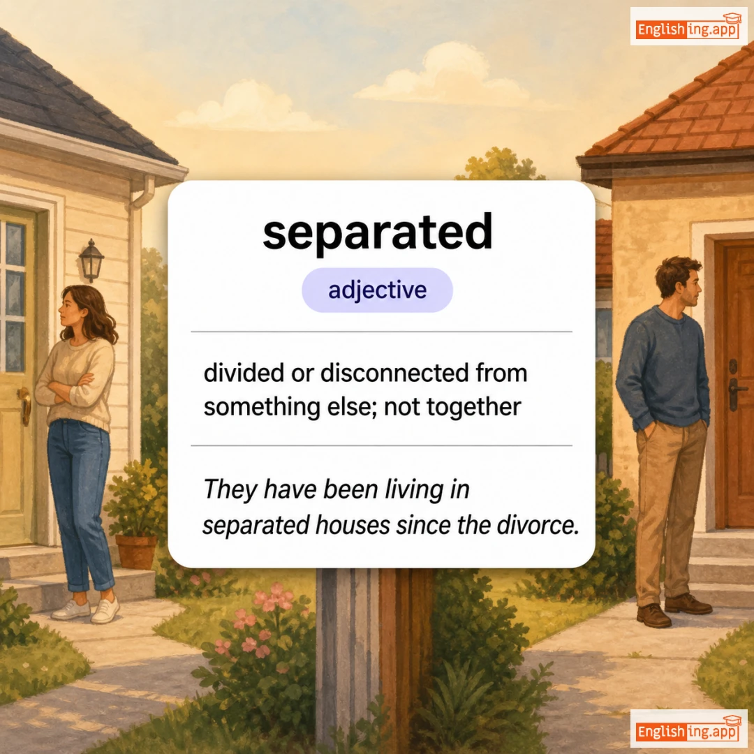 separated definition card — visual illustration of the meaning