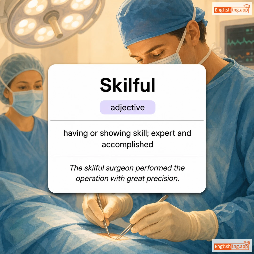 Skilful definition card — visual illustration of the meaning