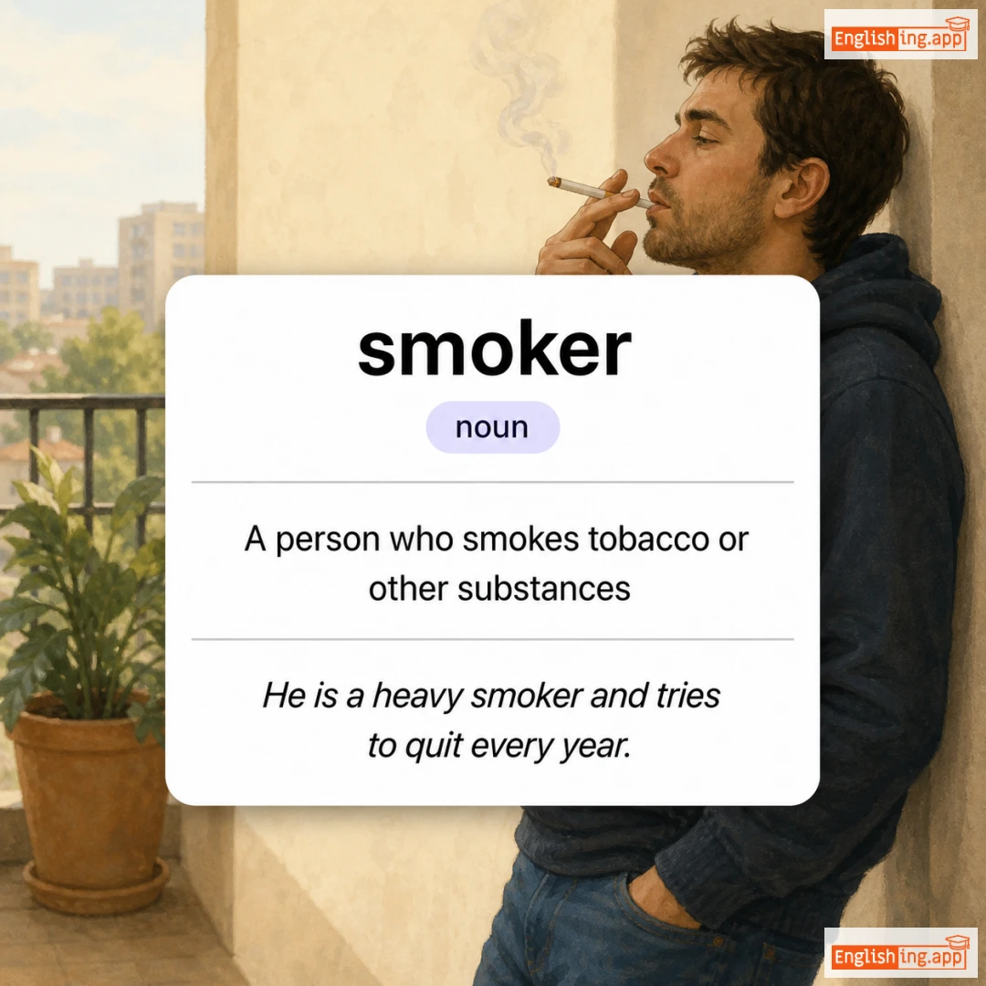 smoker definition card — visual illustration of the meaning