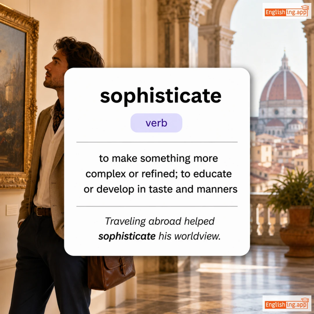 sophisticate definition card — visual illustration of the meaning
