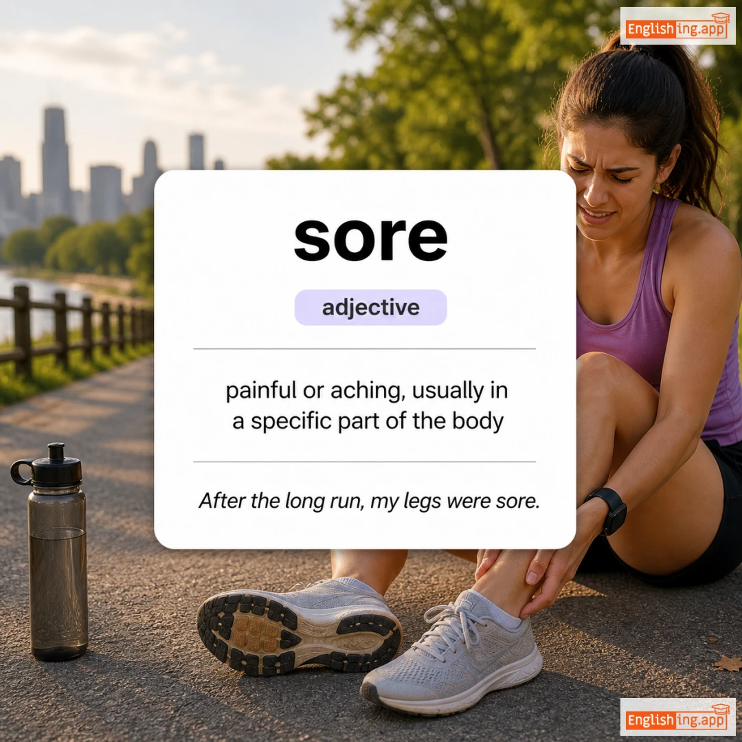 sore definition card — visual illustration of the meaning